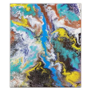 Tableau abstrait moderne "Ryvstep" – Œuvre unique par Denis Regoin