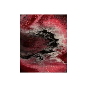 Œuvre unique abstraite rouge et noire moderne pour décoration intérieure