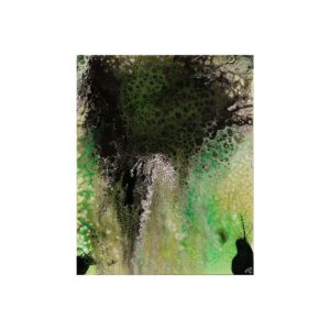 Peinture verte abstraite inspirée de la nature pour décoration intérieure